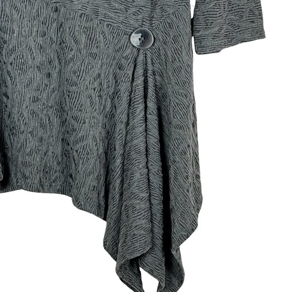 Patrizia Luca Milano Asymmetrical Hi-Lo Peplum Top Button Detail Sz L 🎉Host Pick - Picture 3 of 14